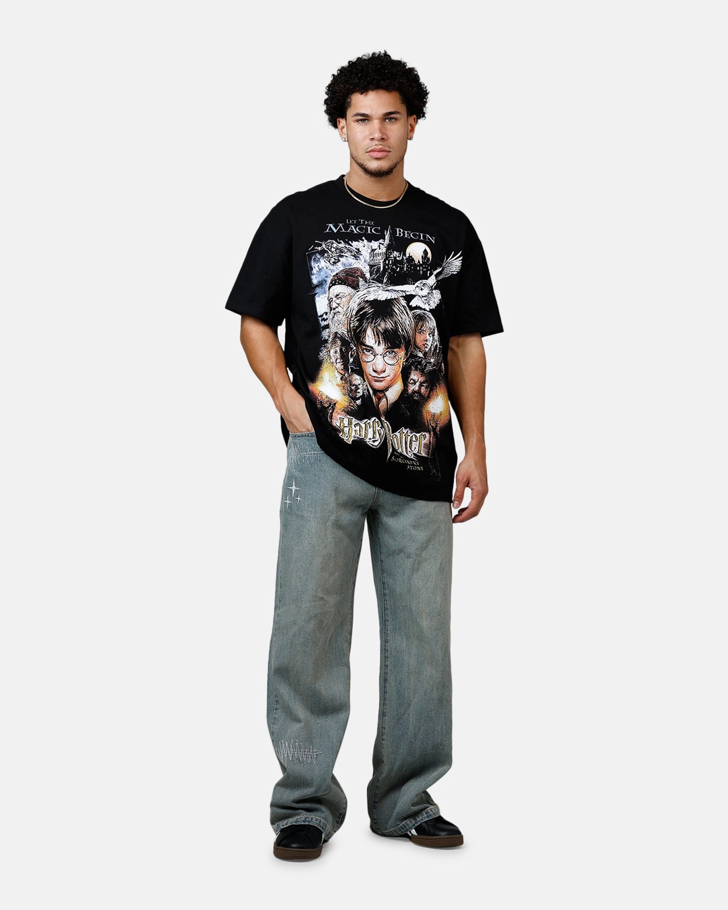 Goat Crew X Harry Potter Sorcerer's Stone Heavyweight T-Shirt Black Active Tee