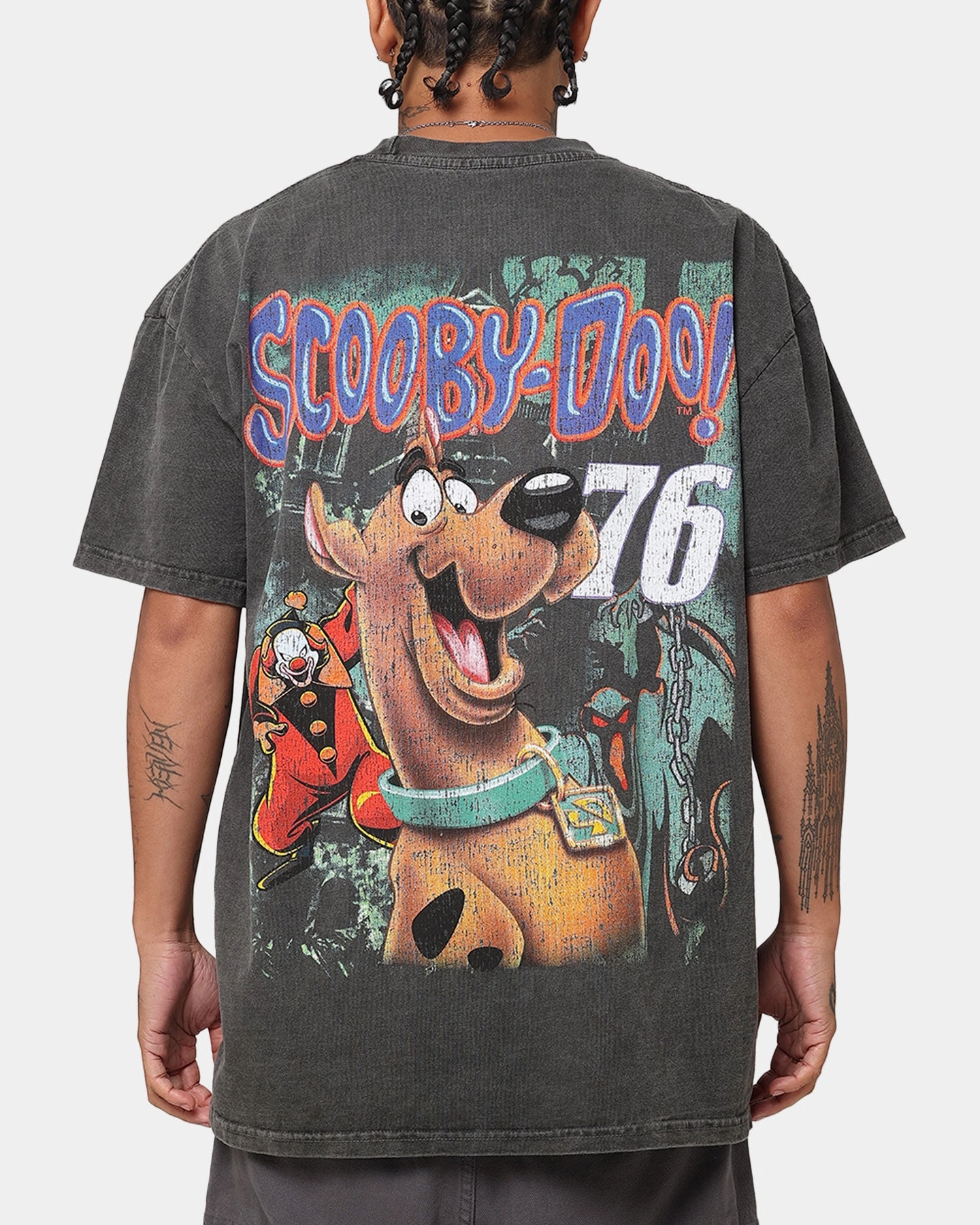 Flexible Shoulder Gusset Goat Crew X Scooby-Doo Scooby-Doo Jumbo Heavyweight Vintage T-Shirt Black Wash