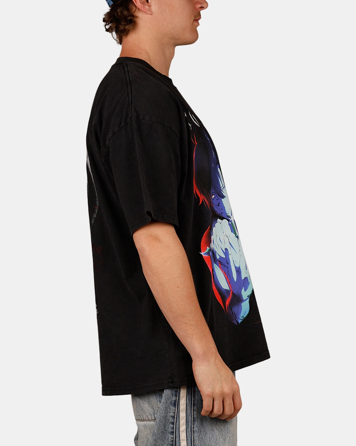 Goat Crew X Solo Leveling Solo Leveling Vintage T-Shirt Black Acidwash Thermal Regulation System