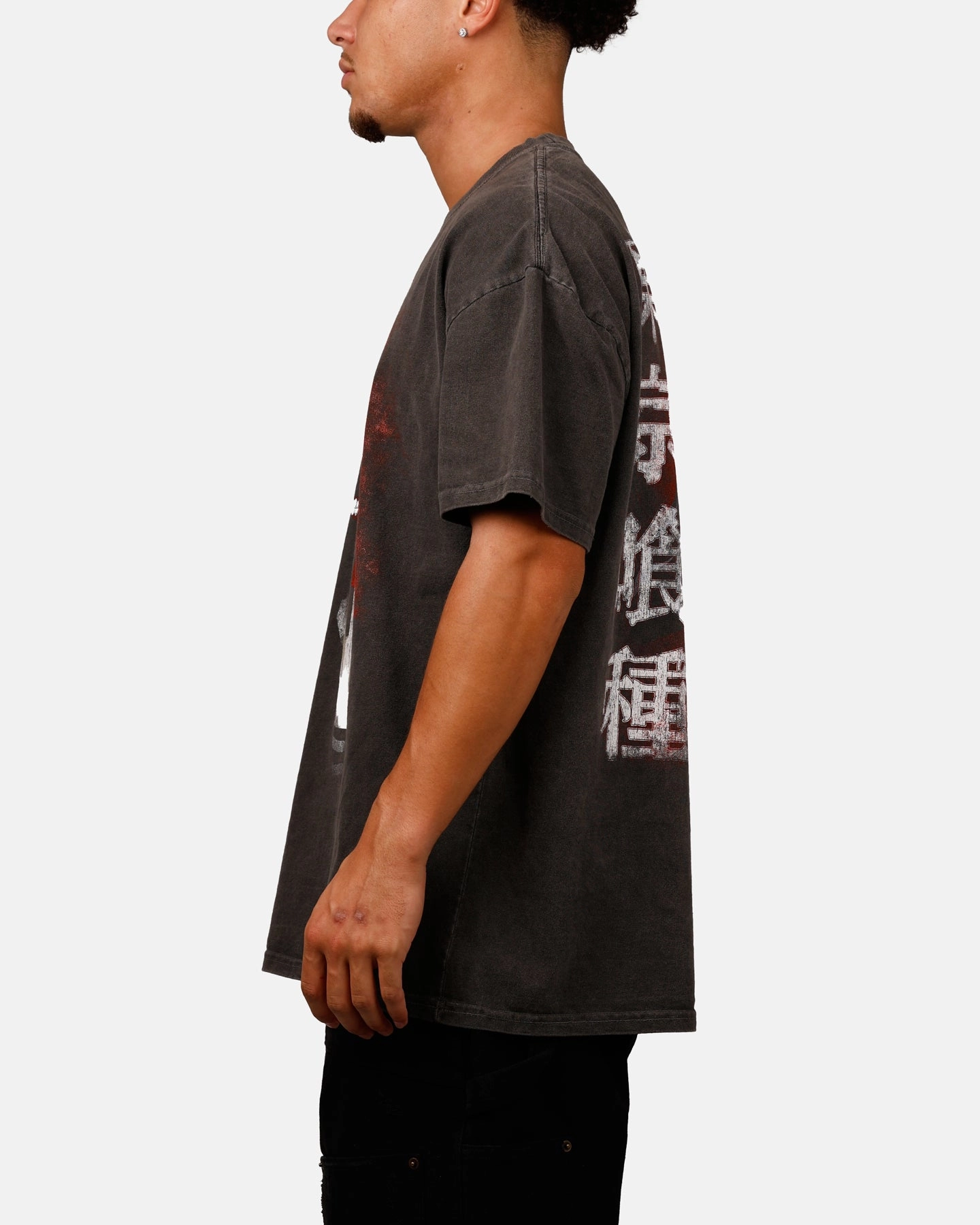 Antibacterial Goat Crew X Tokyo Ghoul Kaneki Vintage T-Shirt Black Acidwash