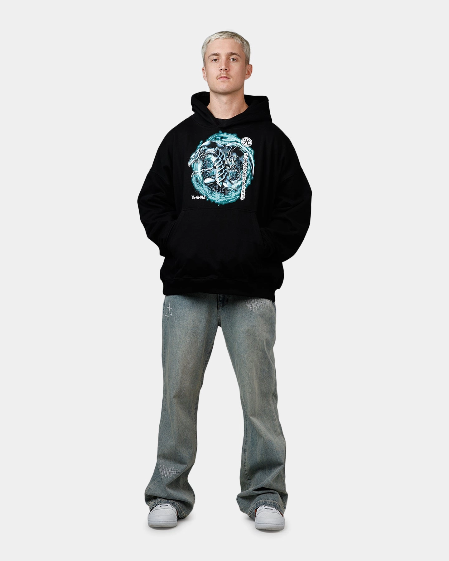 Summer Dress Goat Crew X Yu-Gi-Oh! Blue Eyes White Dragon Premium Hoodie Black