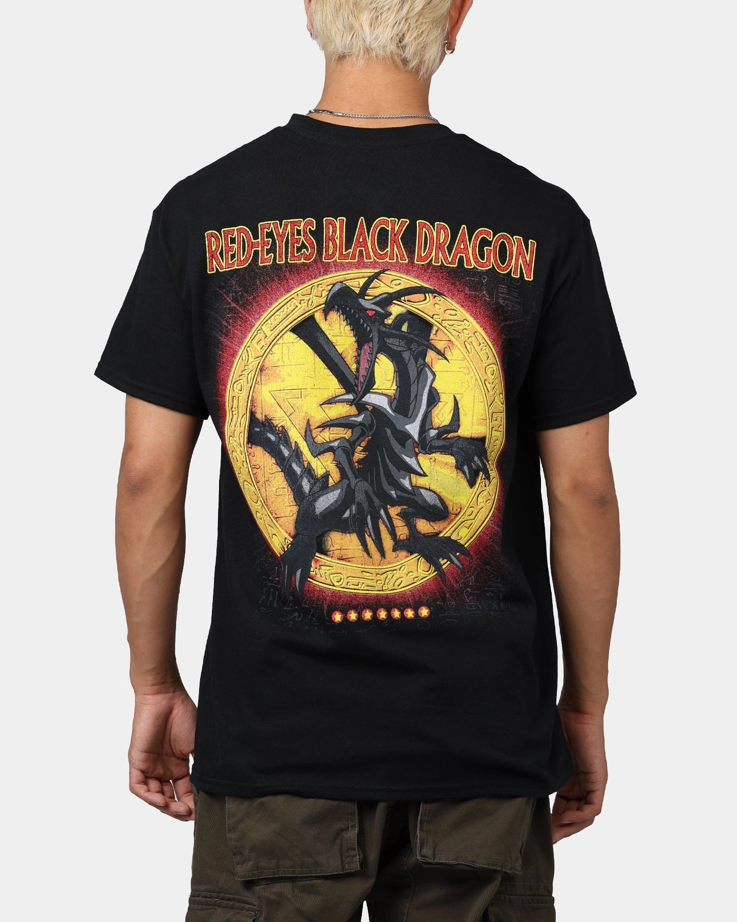 Goat Crew X Yu-Gi-Oh! Red Eyes Vintage T-Shirt Black DropShoulderConstruction