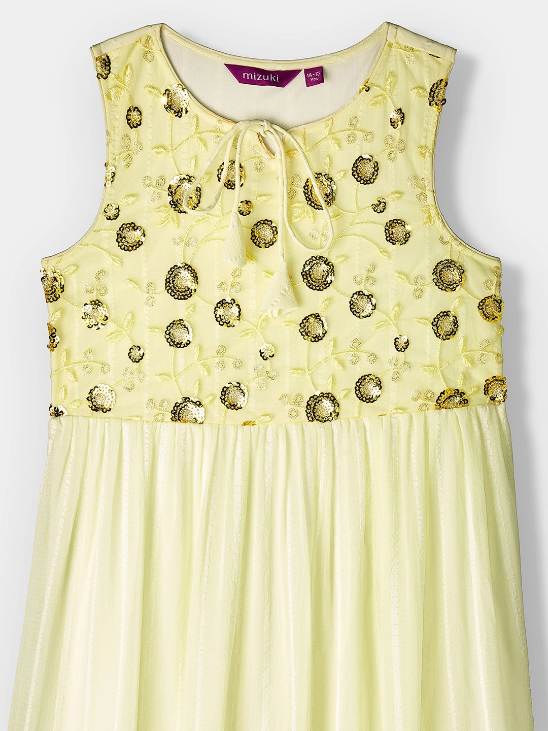 Dressy Yet Comfortable Comfortable travel dress Golden & Cream Key Hole Sleeveless Embellished Flared Maxi Dress