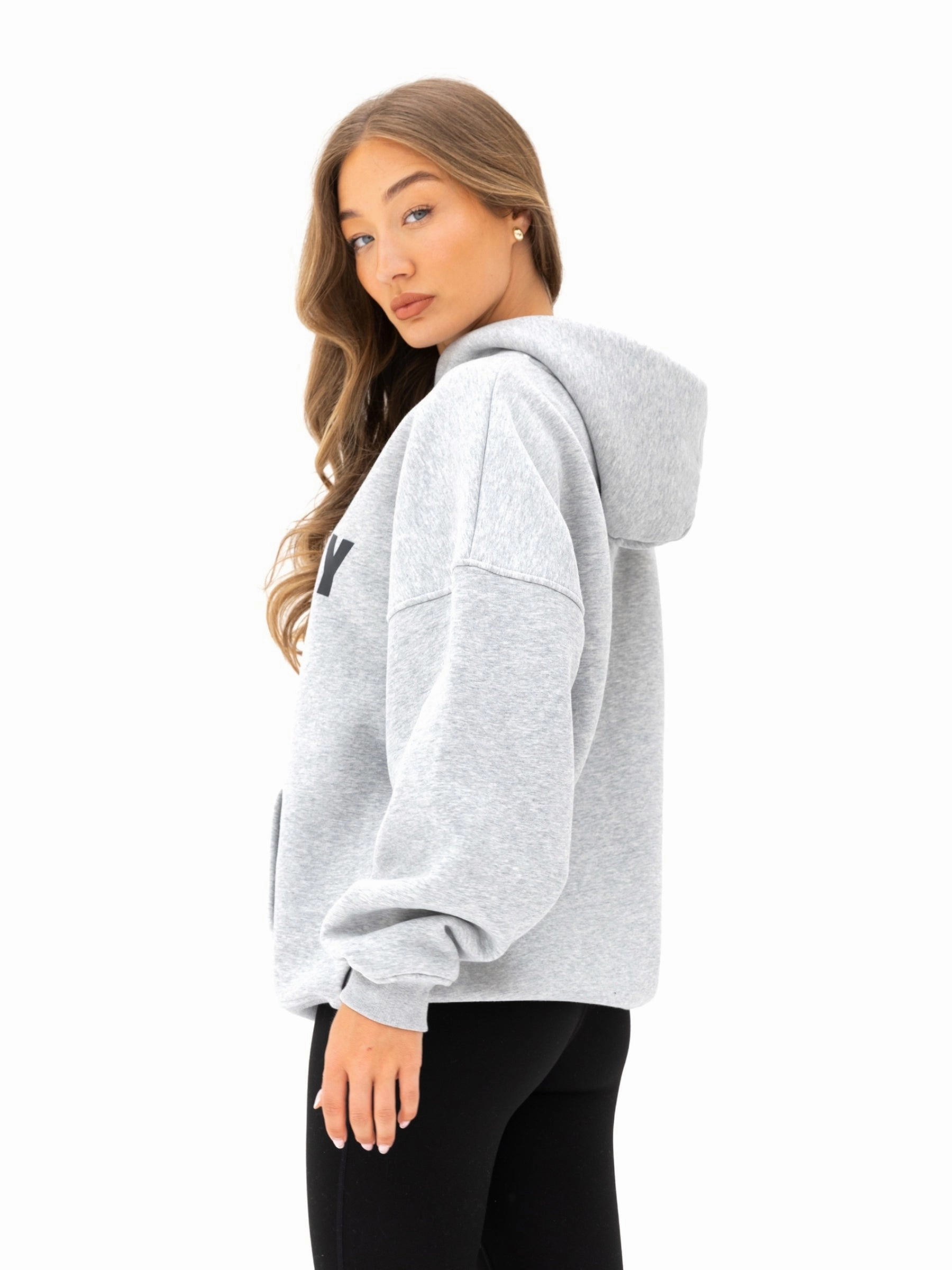 Studio Oversized Hoodie - Marl Grey camping outfit Faded Wash Effect