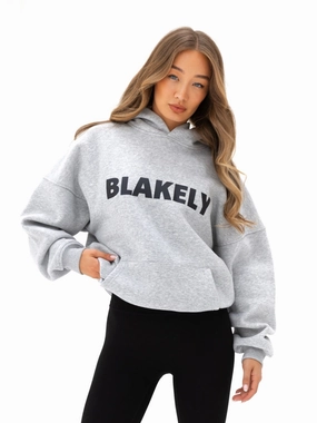 Studio Oversized Hoodie - Marl Grey Reflective accents