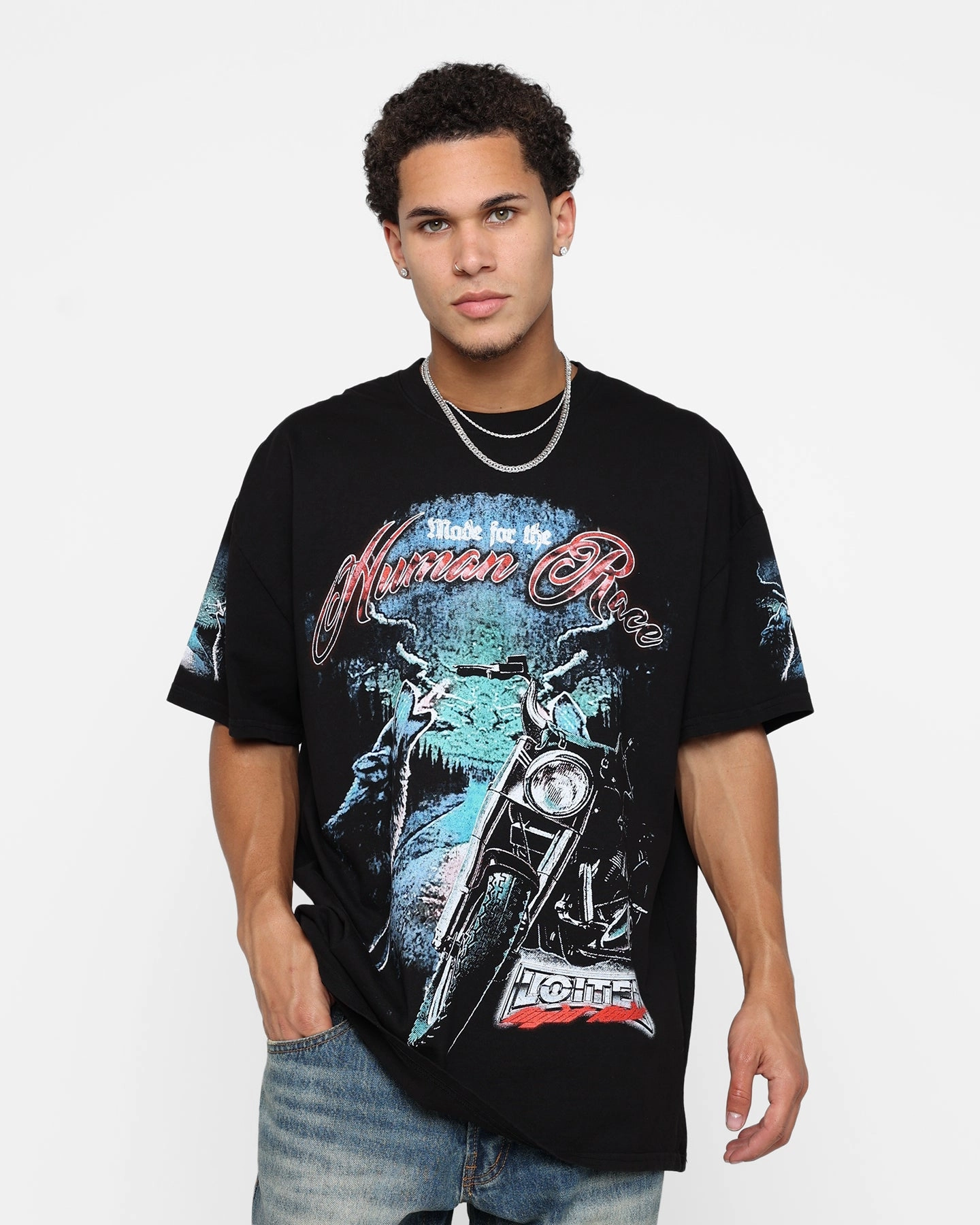 Loiter Midnight Route T-Shirt Black SnagResistant Fabric FlexibleSole