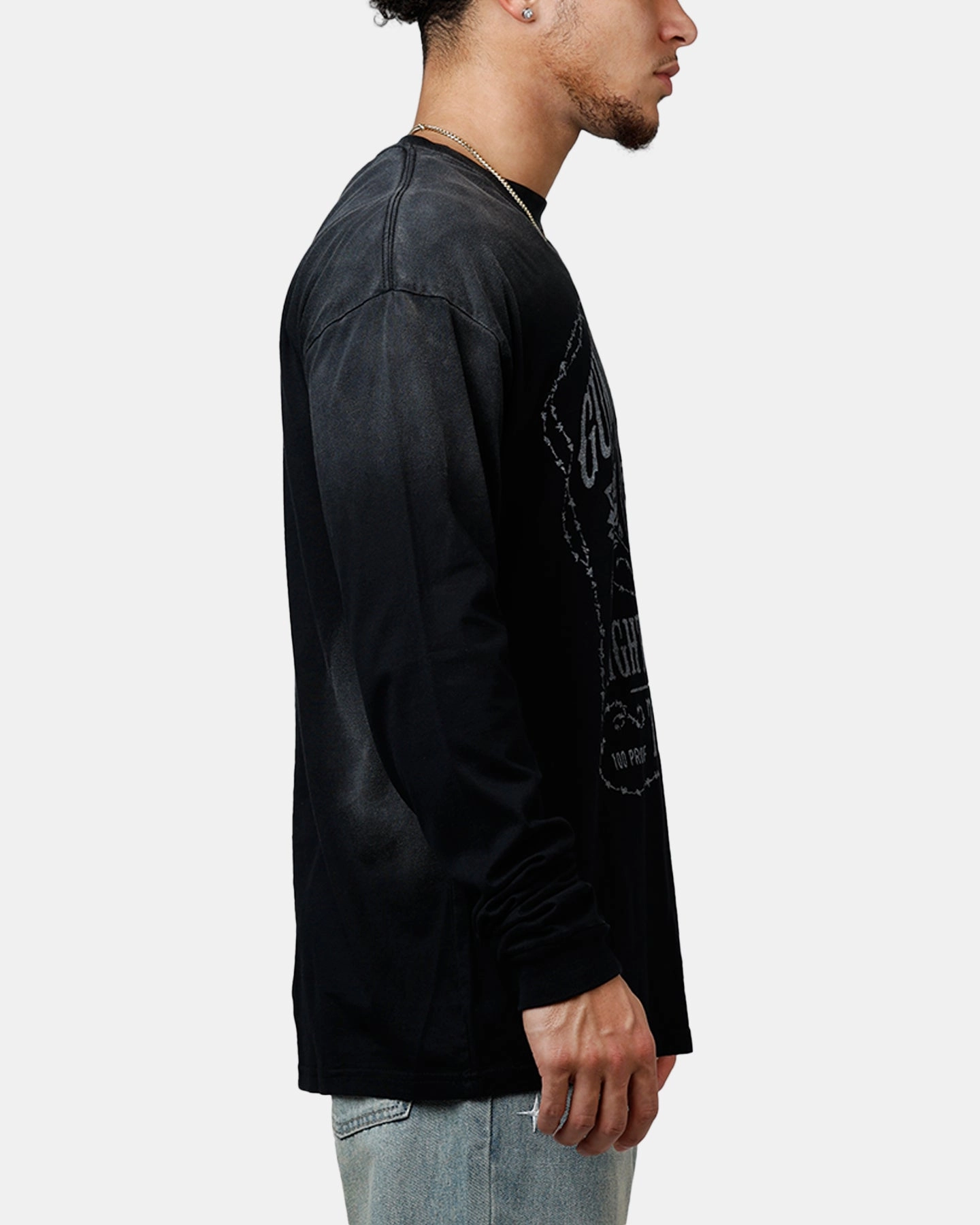 Guns N Roses Next Door To Hell Long Sleeve T-Shirt Washed Black Breathable fabric