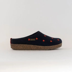 Haflinger Cuoricini (Women's) - Navy quick dry Comfort Step Fit