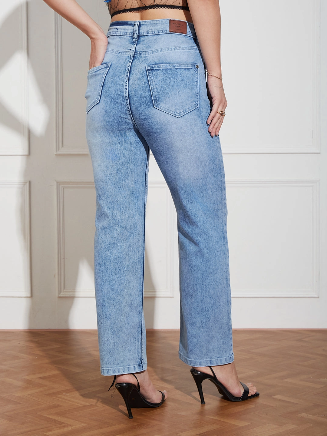 Hand-Painted Denims: Morticia Addams Line Art Mom-Fit Jeans Casual Classic True Comfort