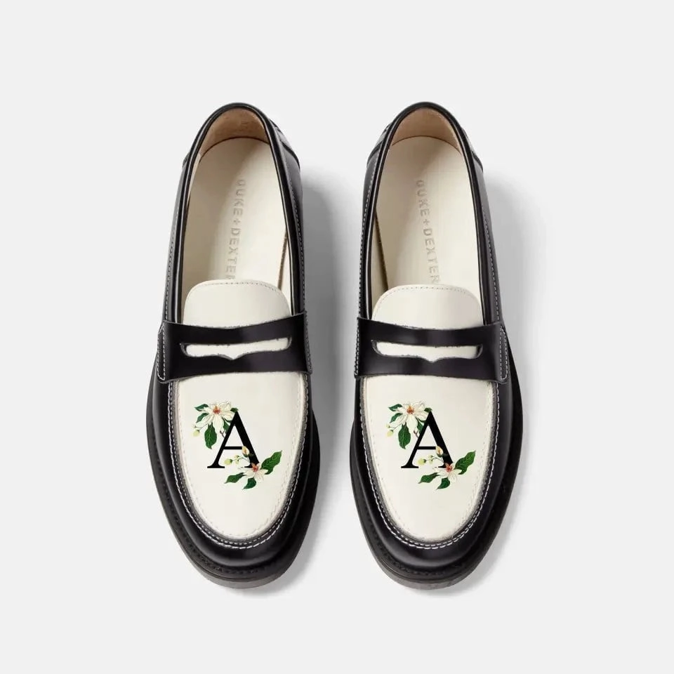 Clear Way Hand-Painted Initial Penny Loafer - Women's