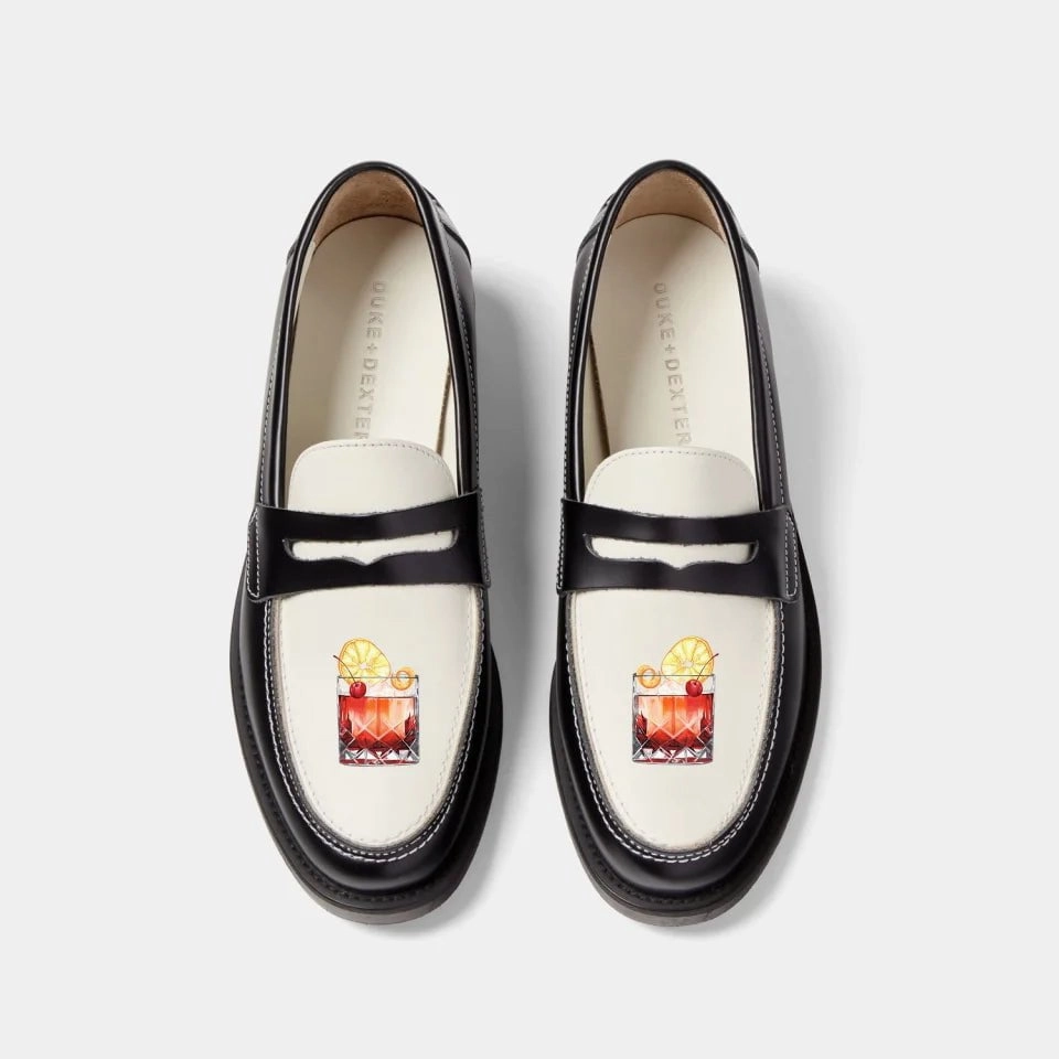 Hand-Painted Motif Penny Loafer - Women's Breathable Sole