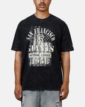 AntiStatic Weave All Weather Performance Fabric New Era San Francisco Giants Armed Forces T-Shirt Washed Black