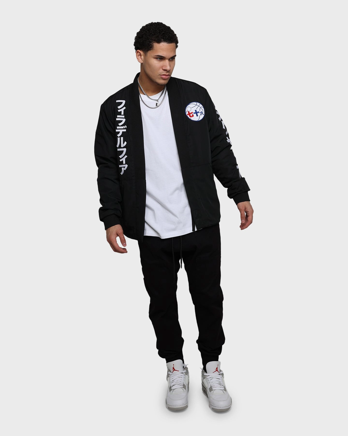 Hyperfly X NBA Los Angeles Clippers Katakana Kimono Black Flexible Hem Adjustment Mild Weather Layer