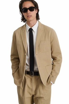 Stretchable Panels Mercer Blazer in Cotton Linen