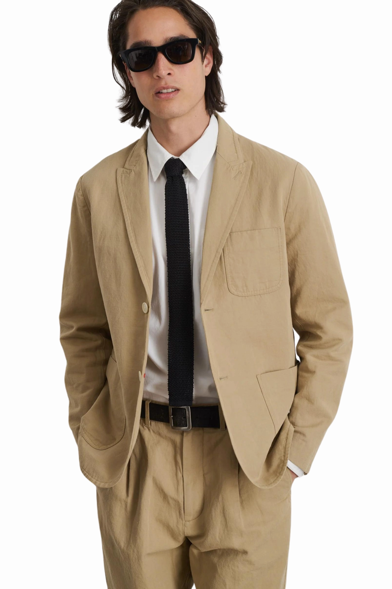 Stretchable Panels Mercer Blazer in Cotton Linen