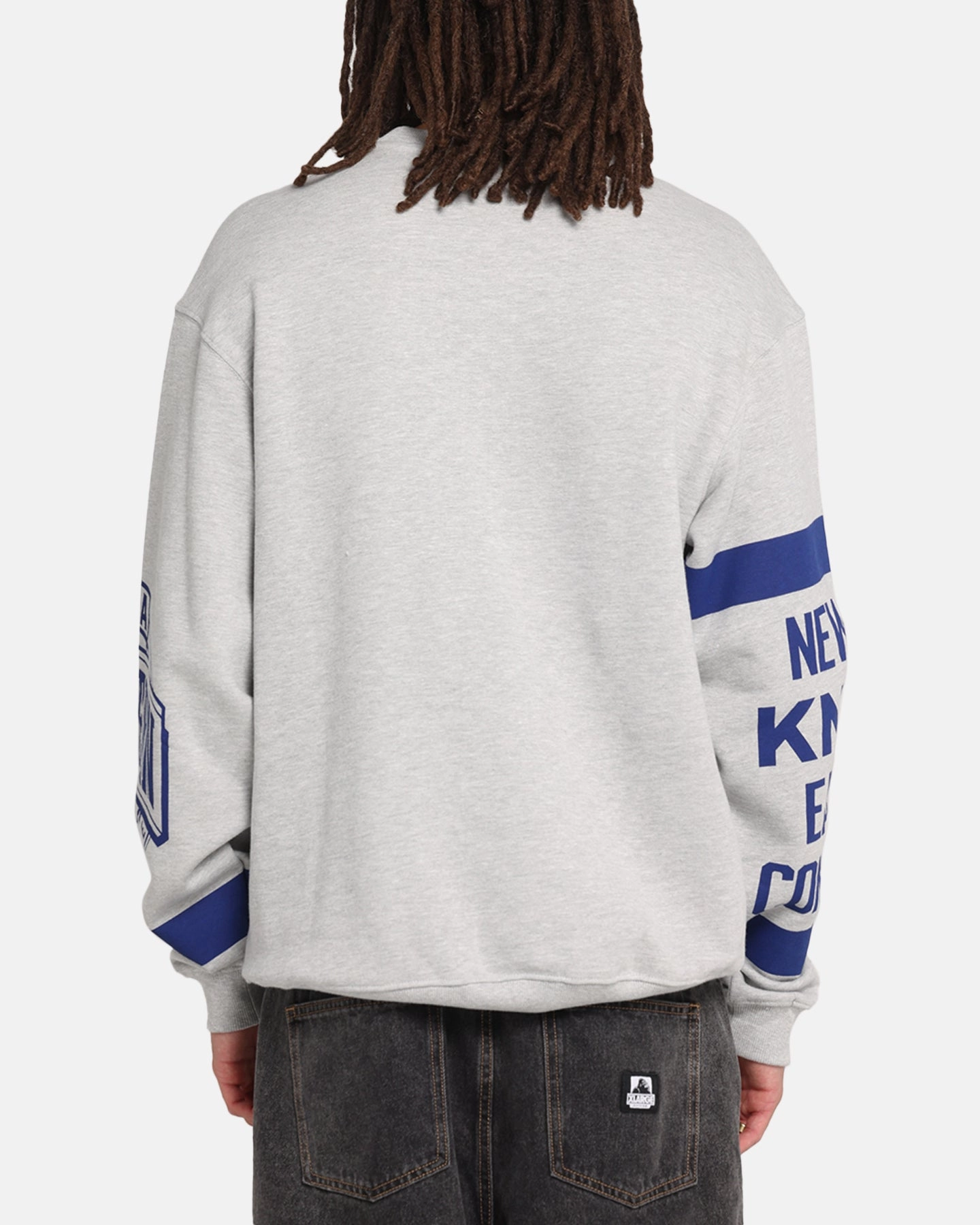 Printed Blouse UltraSoftLining Mitchell & Ness New York Knicks Letterform Crewneck Grey Marle/Official Team Color