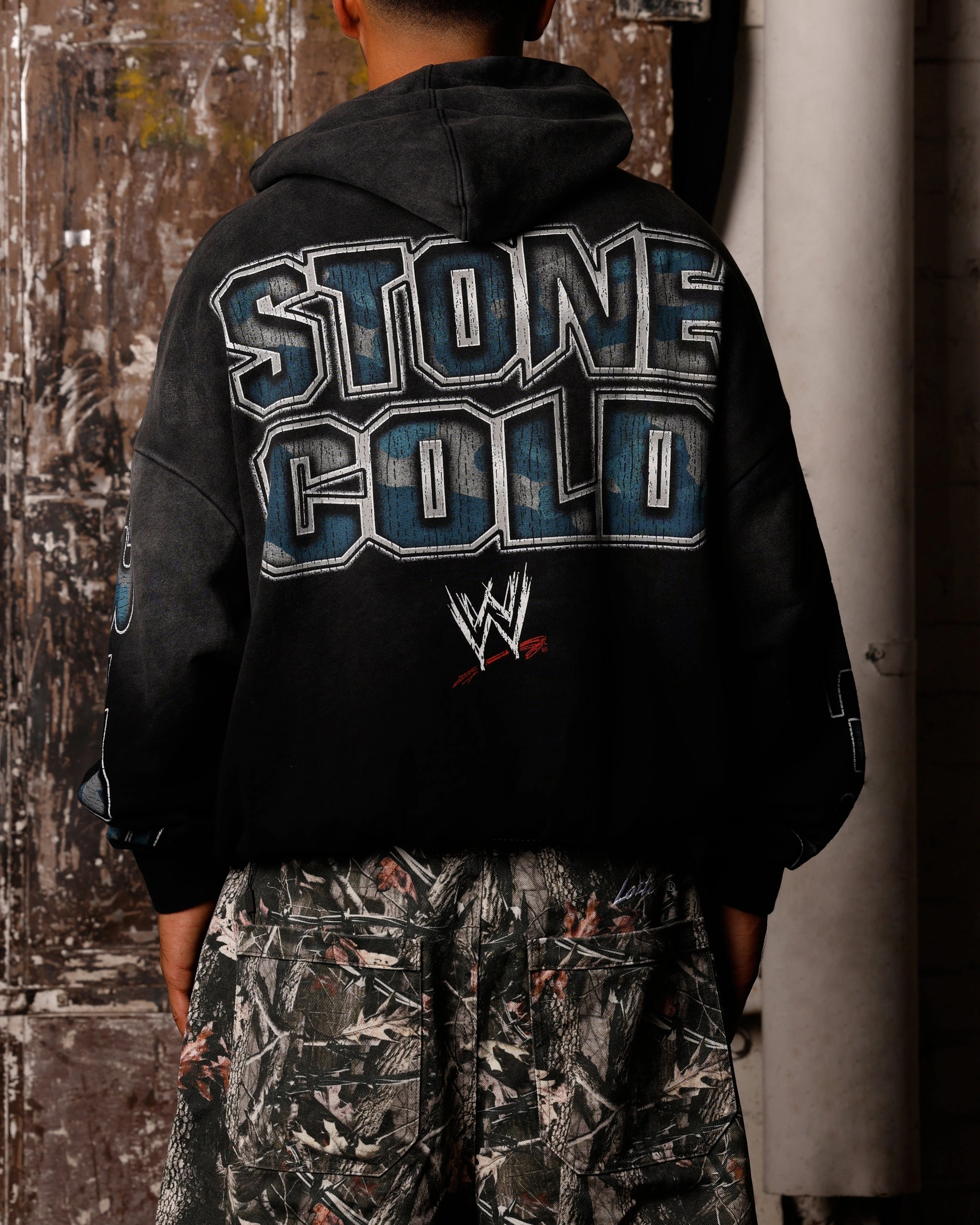 Loiter X WWE Stone Cold Premium Hoodie Vintage Black Bohemian style