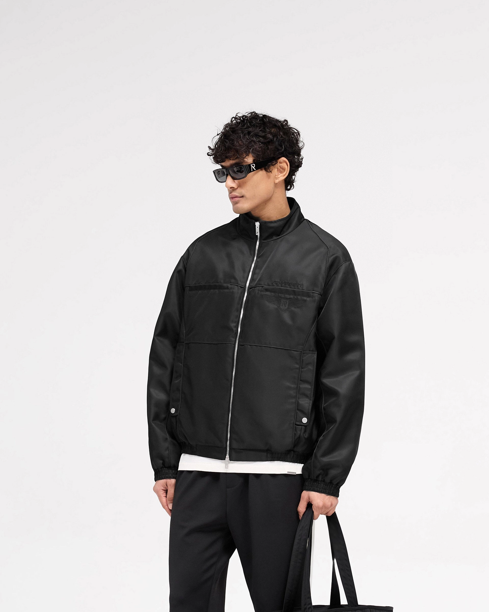 Moisture Wicking Layer Non Restrictive Armholes Overdrive Racing Jacket - Black