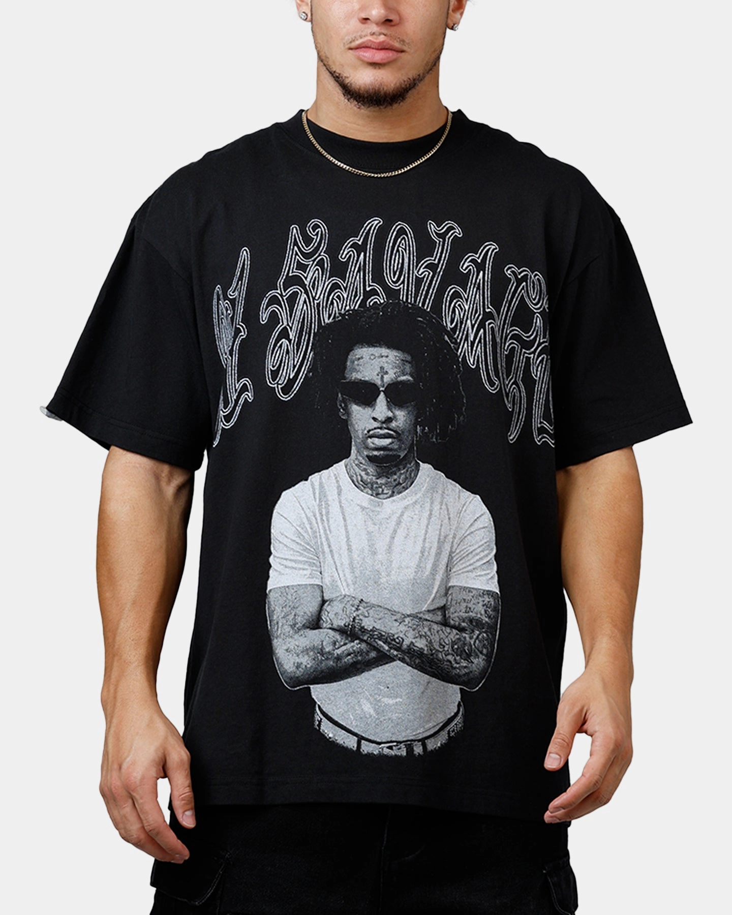 Quick-Dry Fabric Bravado 21 Savage T-Shirt Black