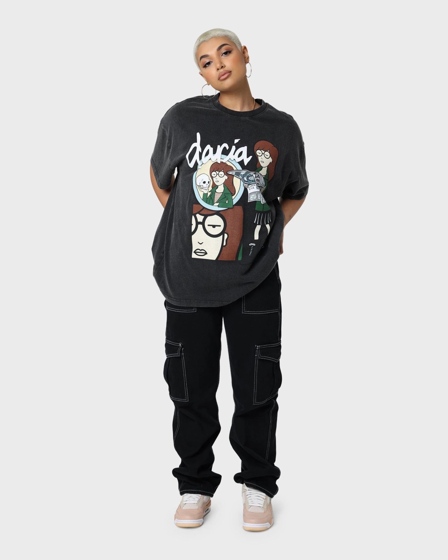 Asymmetrical hem AllPurposeWear American Thrift X Daria Daria Premium Vintage T-Shirt Vintage Black