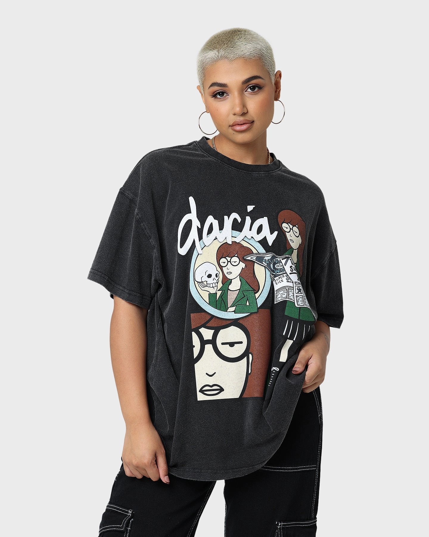 American Thrift X Daria Daria Premium Vintage T-Shirt Vintage Black LowProfileZipperSystem