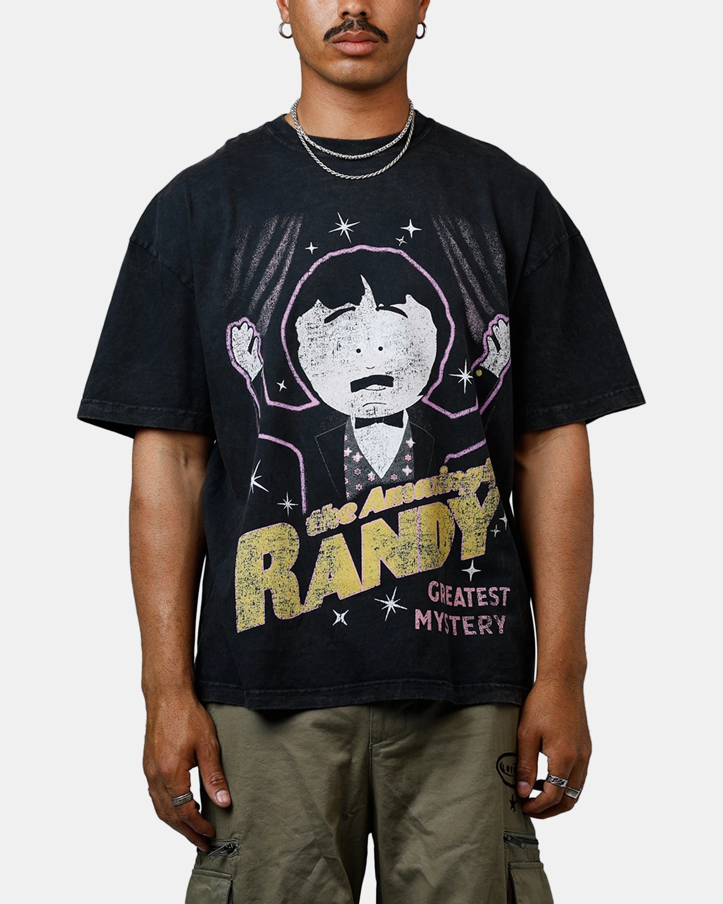 Reinforced Seams 73 Studio x South Park The Amazing Randy Heavyweight T-Shirt Black Acidwash