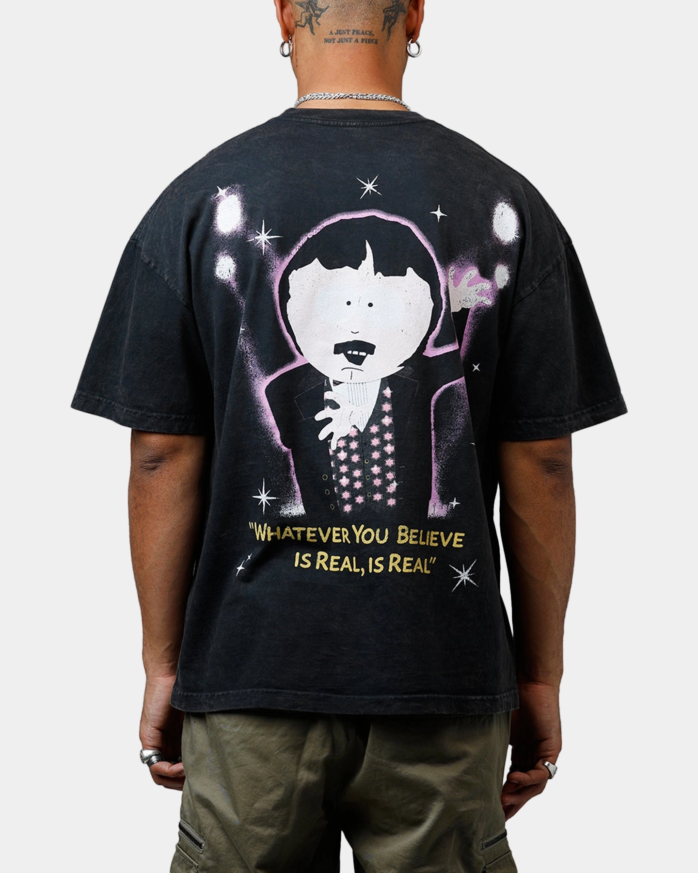 Simple Cut SnagProof 73 Studio x South Park The Amazing Randy Heavyweight T-Shirt Black Acidwash