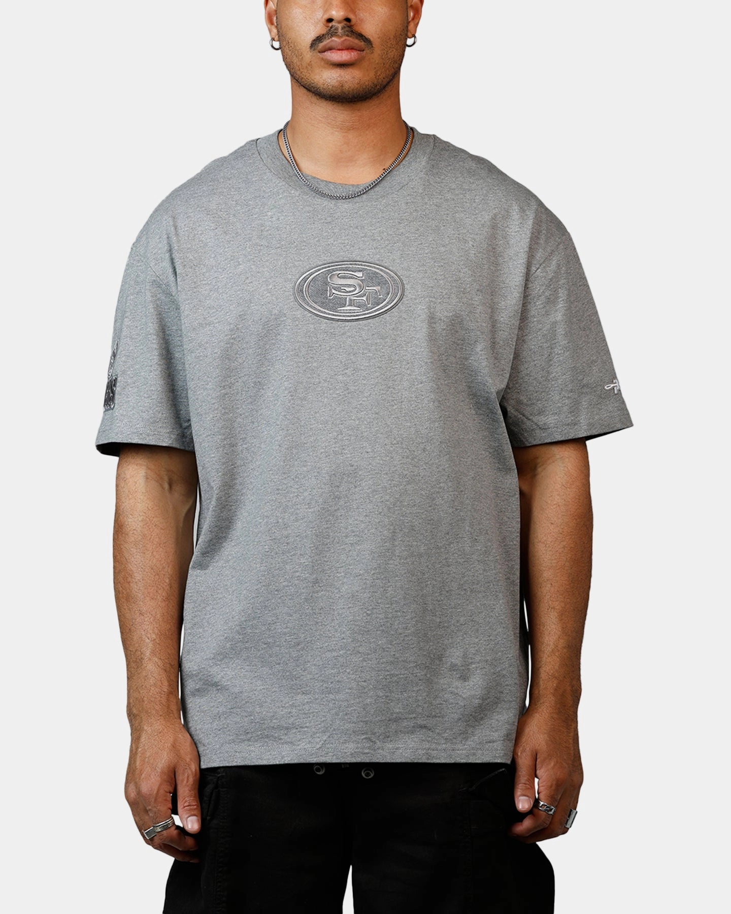 Soft Touch Feel Pro Standard San Francisco 49ers Reverse French Terry T-Shirt Grey
