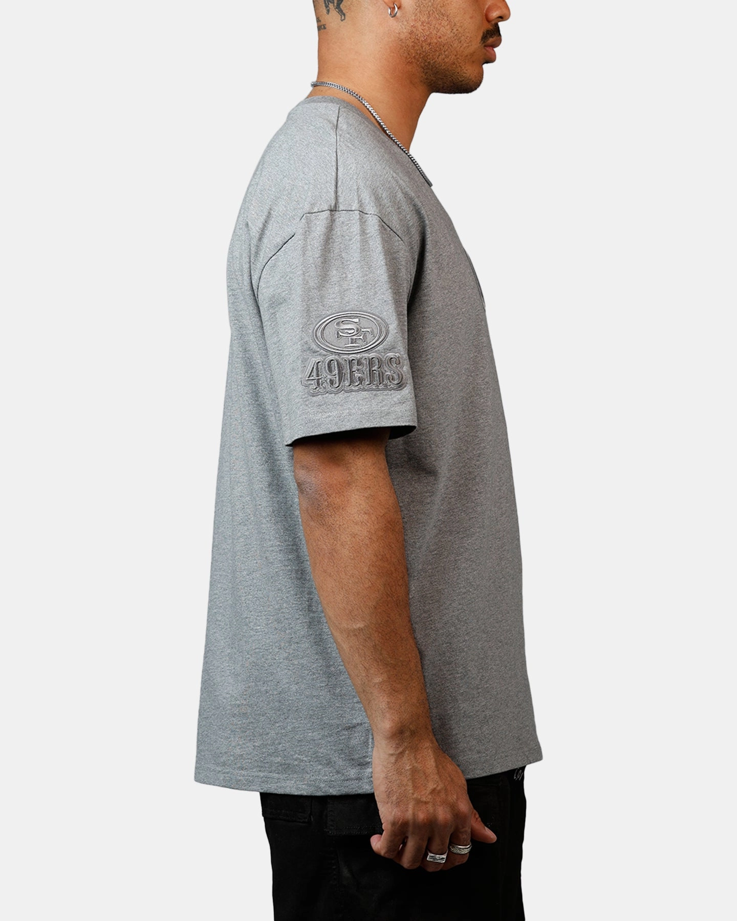 Pro Standard San Francisco 49ers Reverse French Terry T-Shirt Grey AllDay Comfort Torsion Support Structure