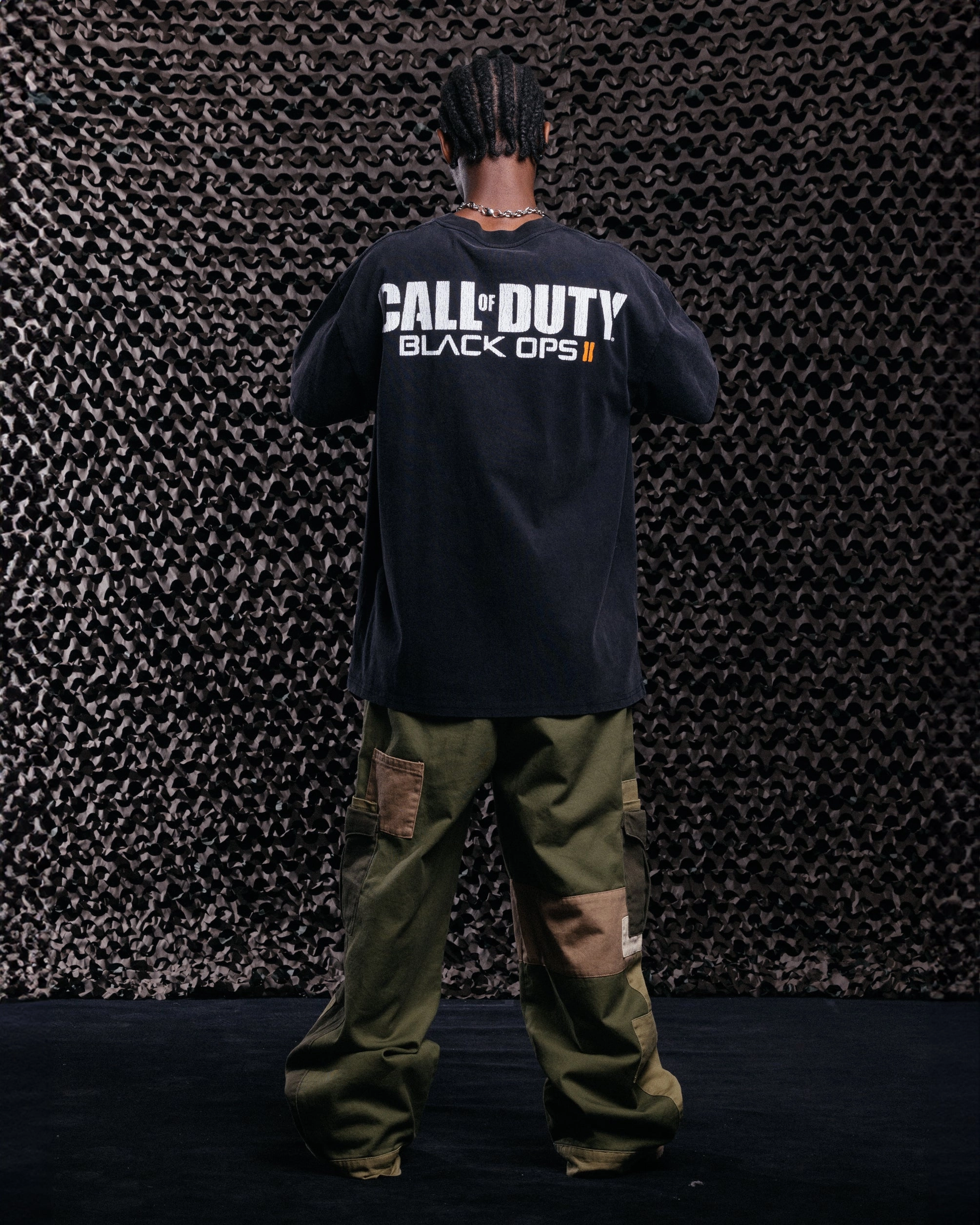 Snag Resistant Fabric Goat Crew X Call Of Duty Black Ops 2 Vintage T-Shirt Black Acidwash