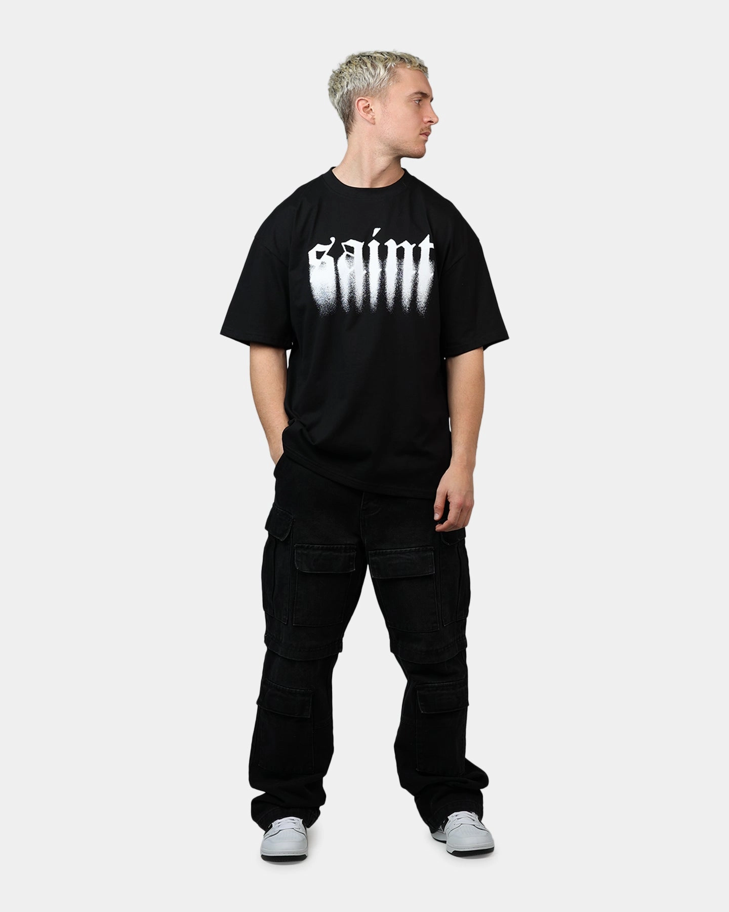 Adjustable drawstring Saint Morta Spray T-Shirt Black