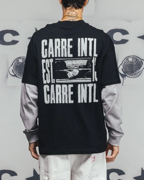 Carre Rear Vision Long Sleeve T-Shirt Black/White DurableCollarStays PunctureResistantReinforcement