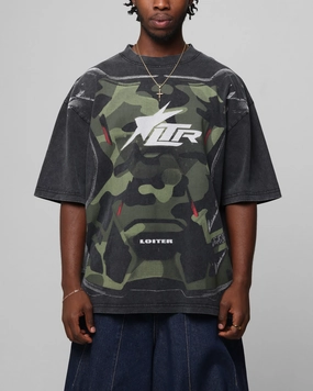 Loiter Motocross Vintage T-Shirt Vintage Black Stretchable Material