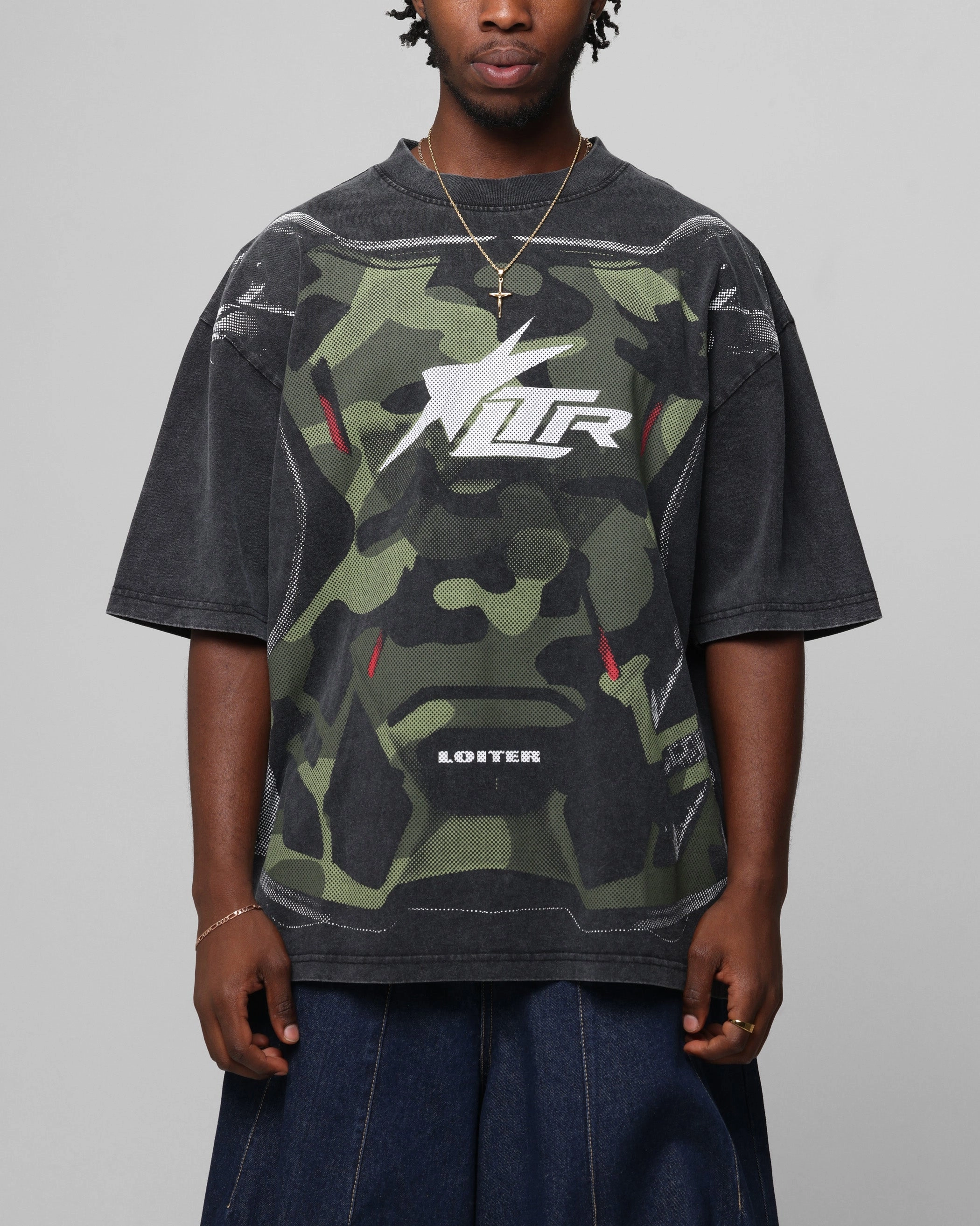 Loiter Motocross Vintage T-Shirt Vintage Black Stretchable Material