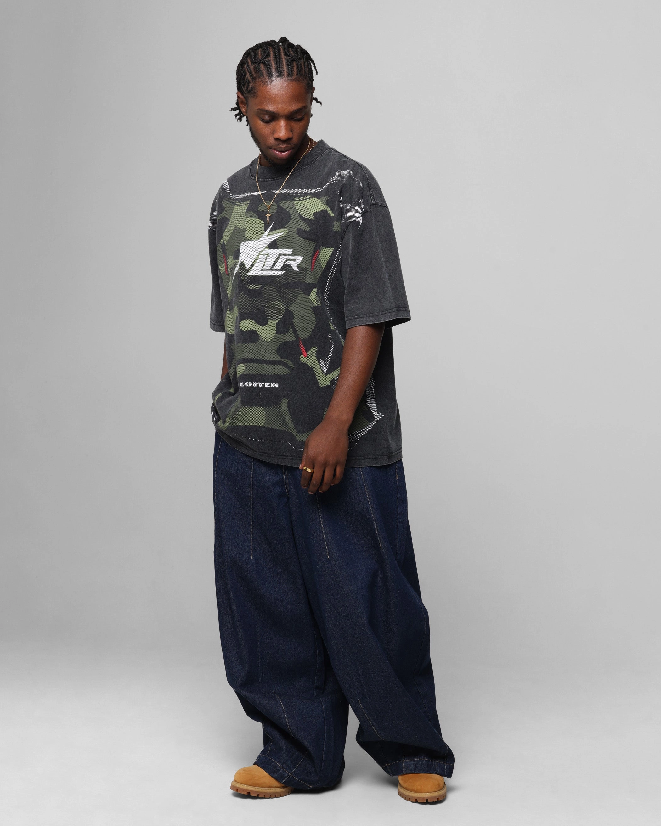 PolishedFinish StretchComfortDesign Loiter Motocross Vintage T-Shirt Vintage Black