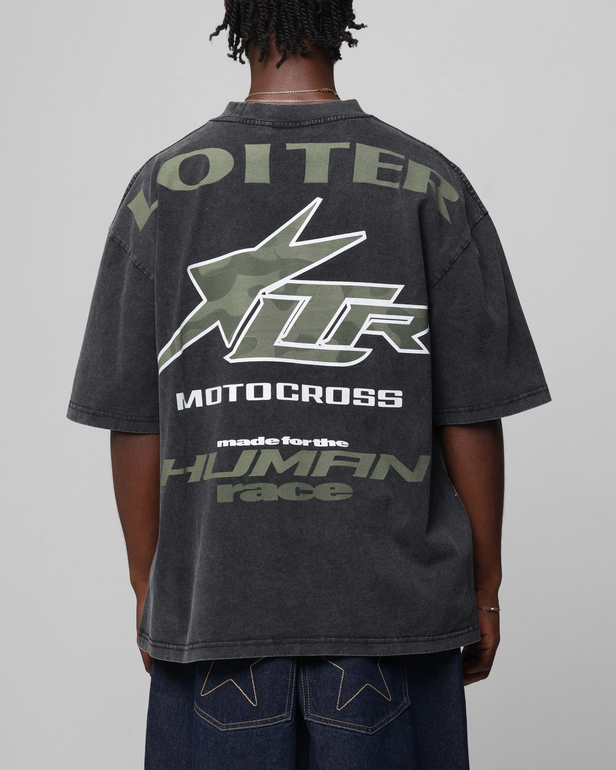 Loiter Motocross Vintage T-Shirt Vintage Black AllSeason Wearability