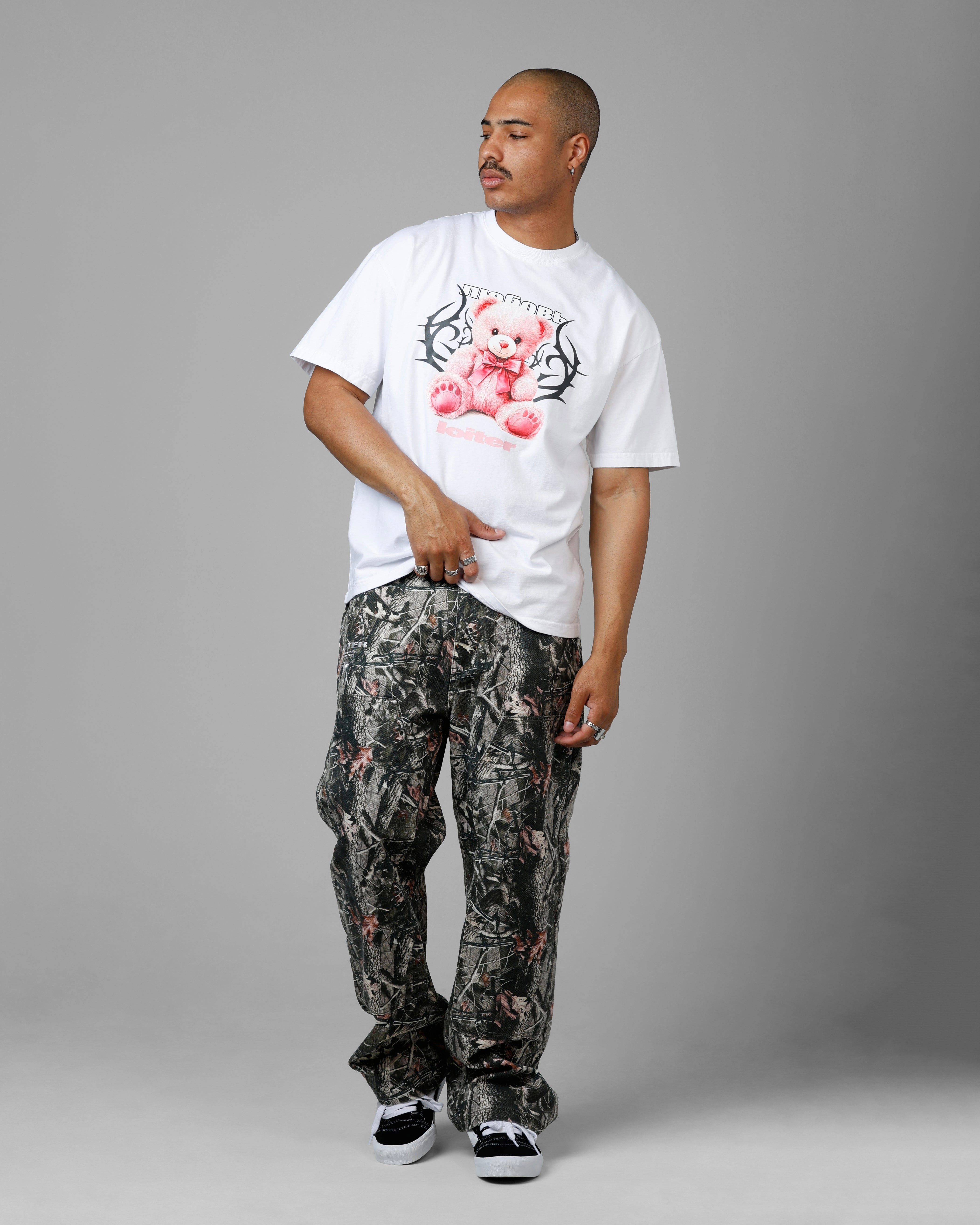 Anti Pill Surface Full Coverage Fit Loiter Care Vintage T-Shirt White