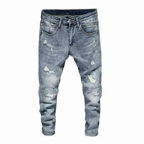 West Louis? Men Skinny High Street Style Ripped Jeans Lifestyle Piece