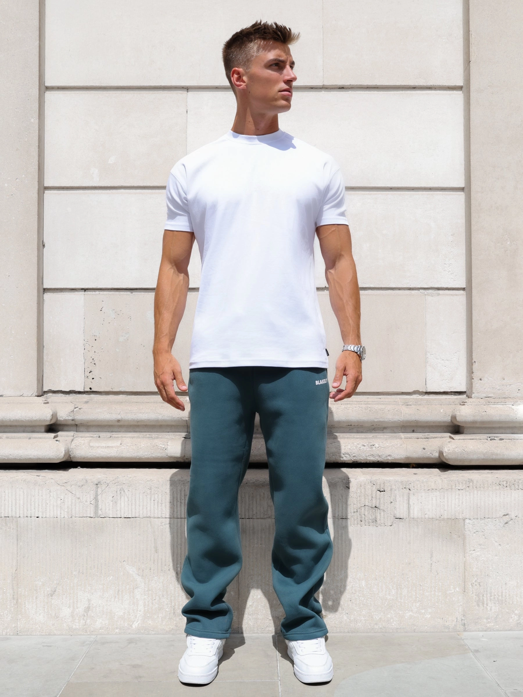 Arlo Wide Leg Sweatpants - Teal Green Functional Fashion SnagFreeFabric