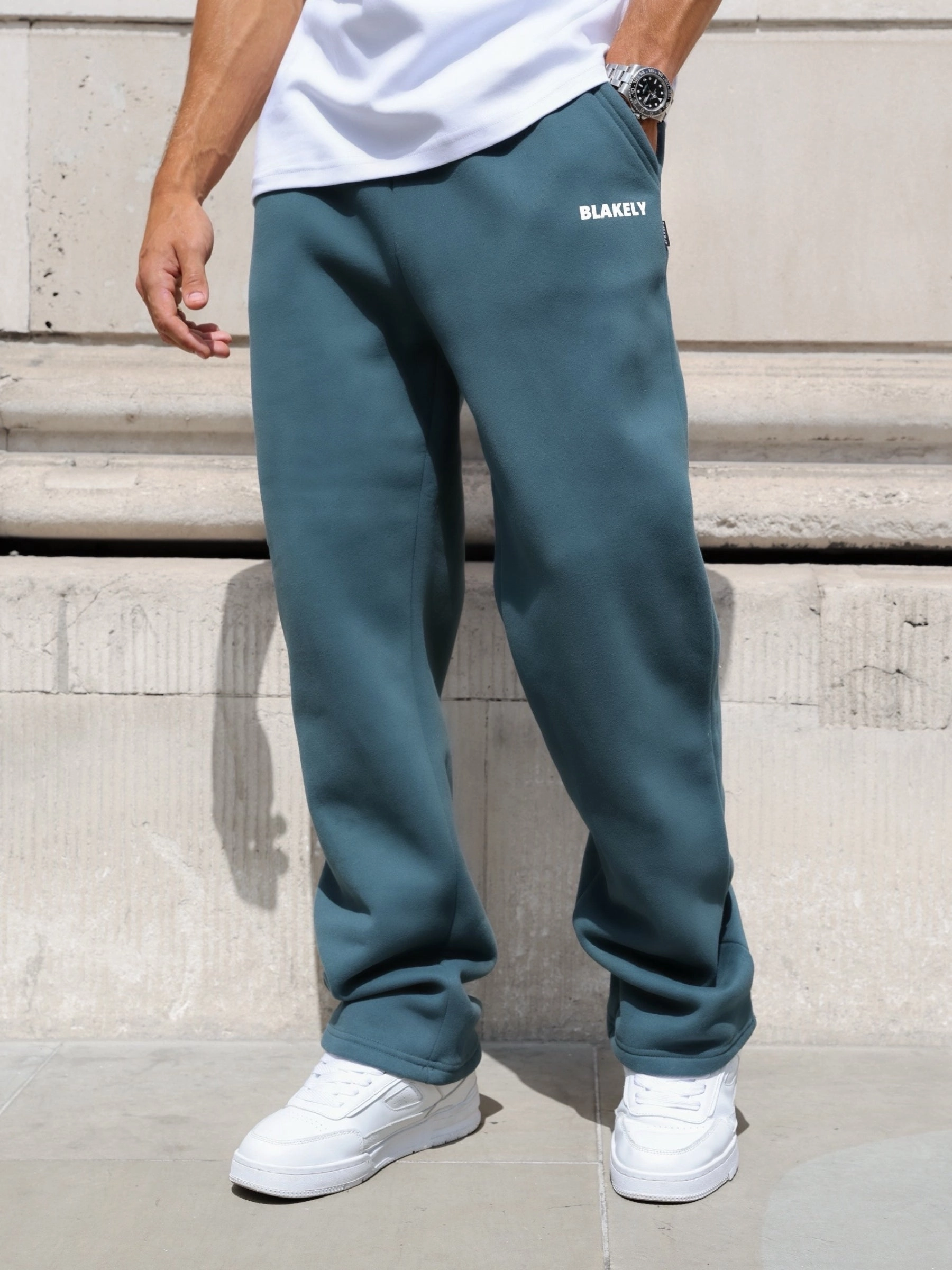 Arlo Wide Leg Sweatpants - Teal Green NonRestrictiveCut