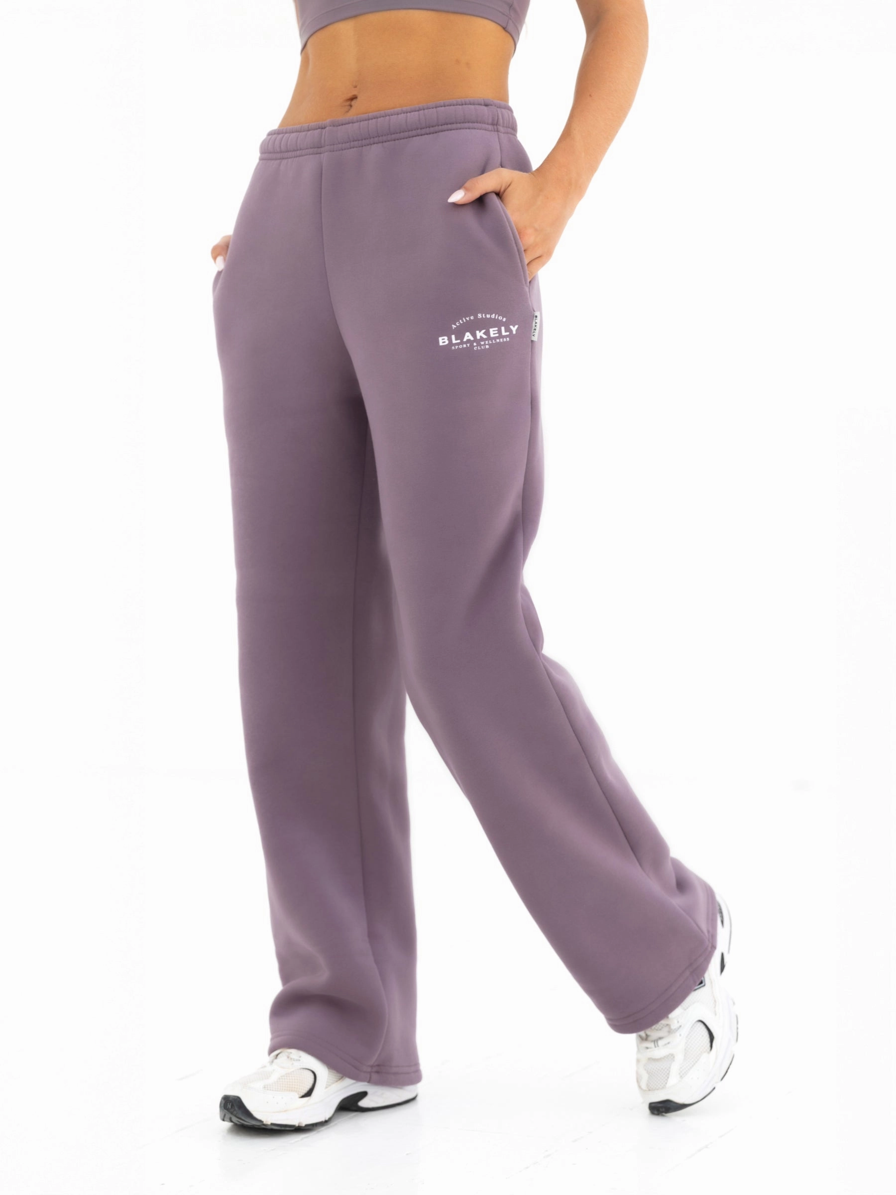 Chic Design Wear Active Studios Wide Leg Sweatpants - Grape
