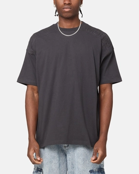 Lightweight Layering Option Saint Morta Emboss Boxy T-Shirt Dark Grey
