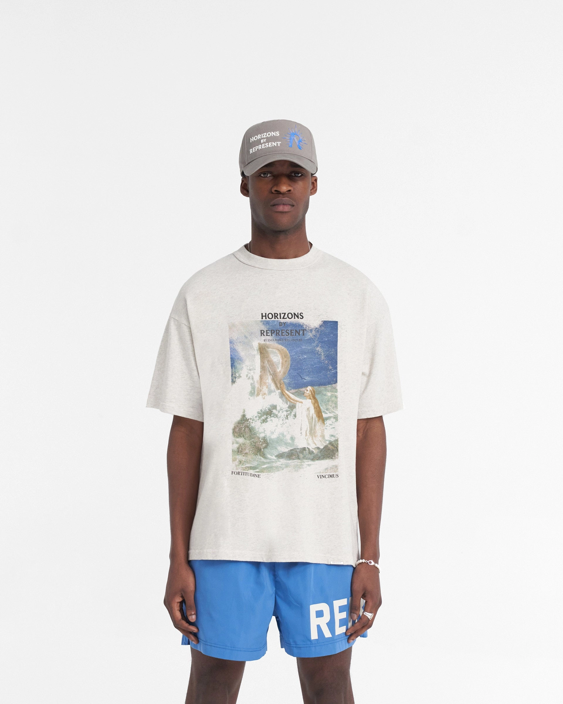Stone Wash Process Higher Truth T-Shirt - Cream Marl
