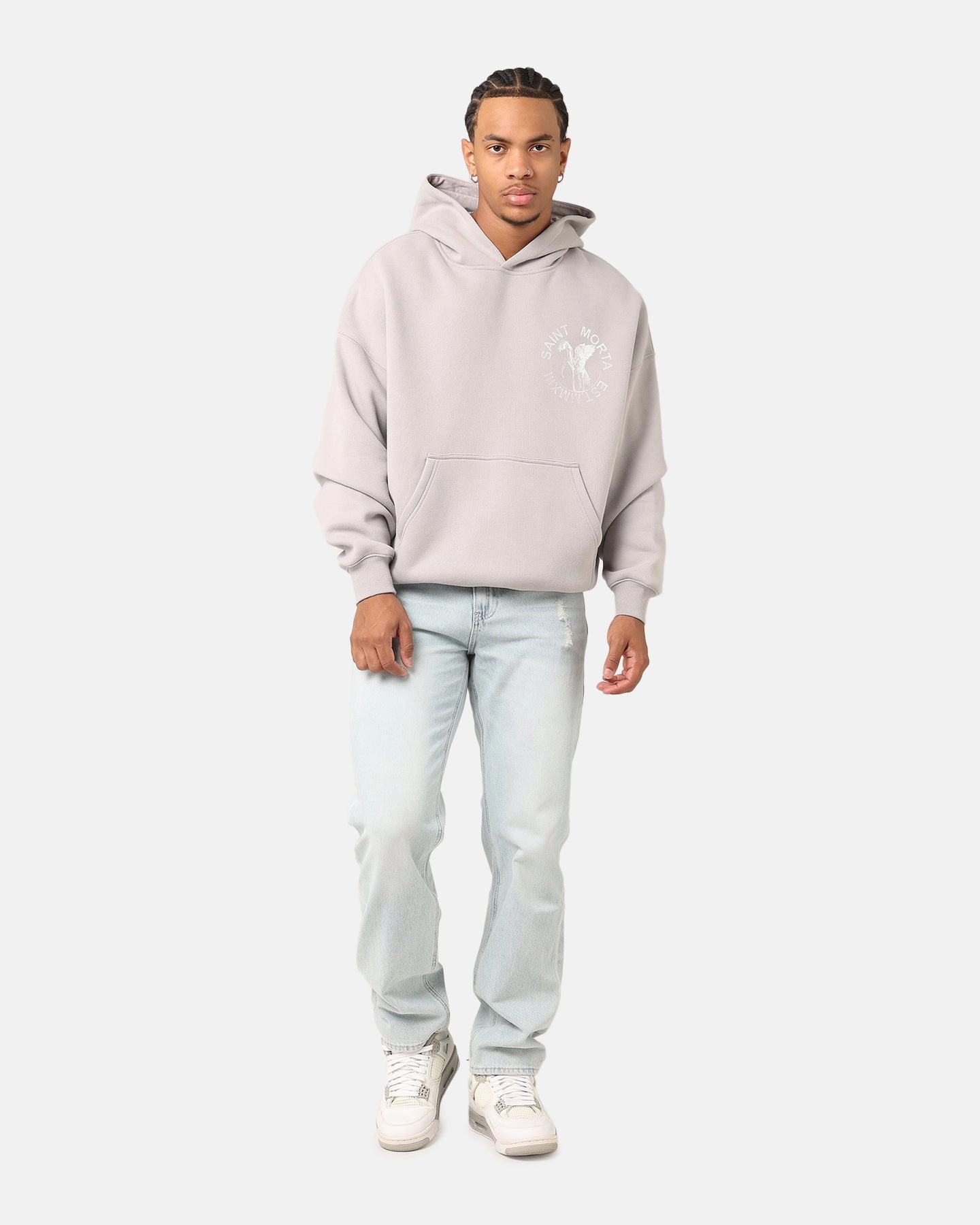 Tailored Seams ErgonomicSleeves Saint Morta Pegasus Premium Hoodie Grey