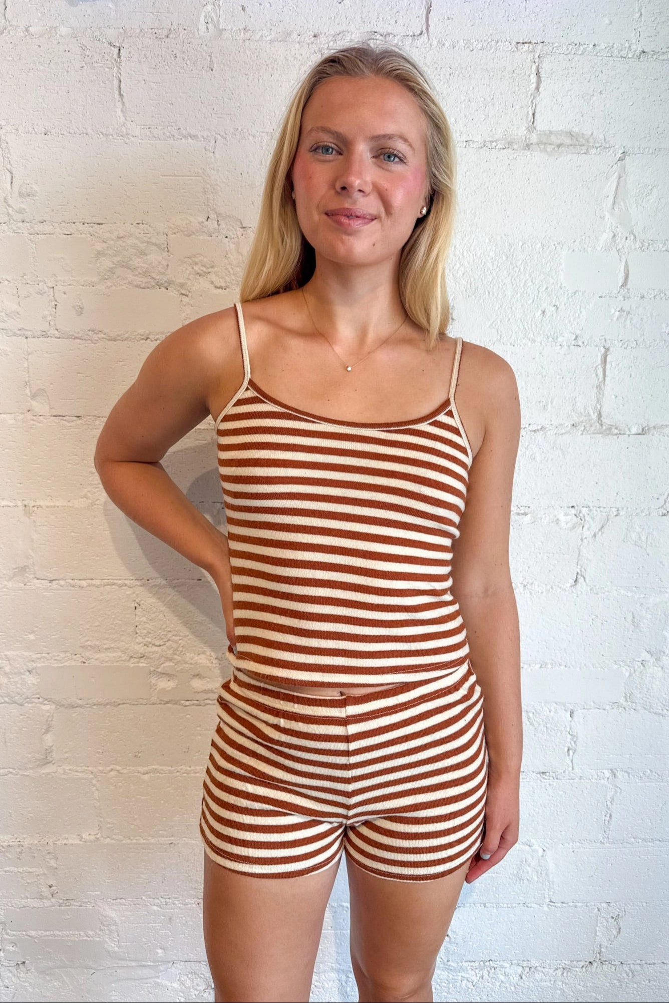 Light Wear Stretch Comfort Choco Stripe Shorts