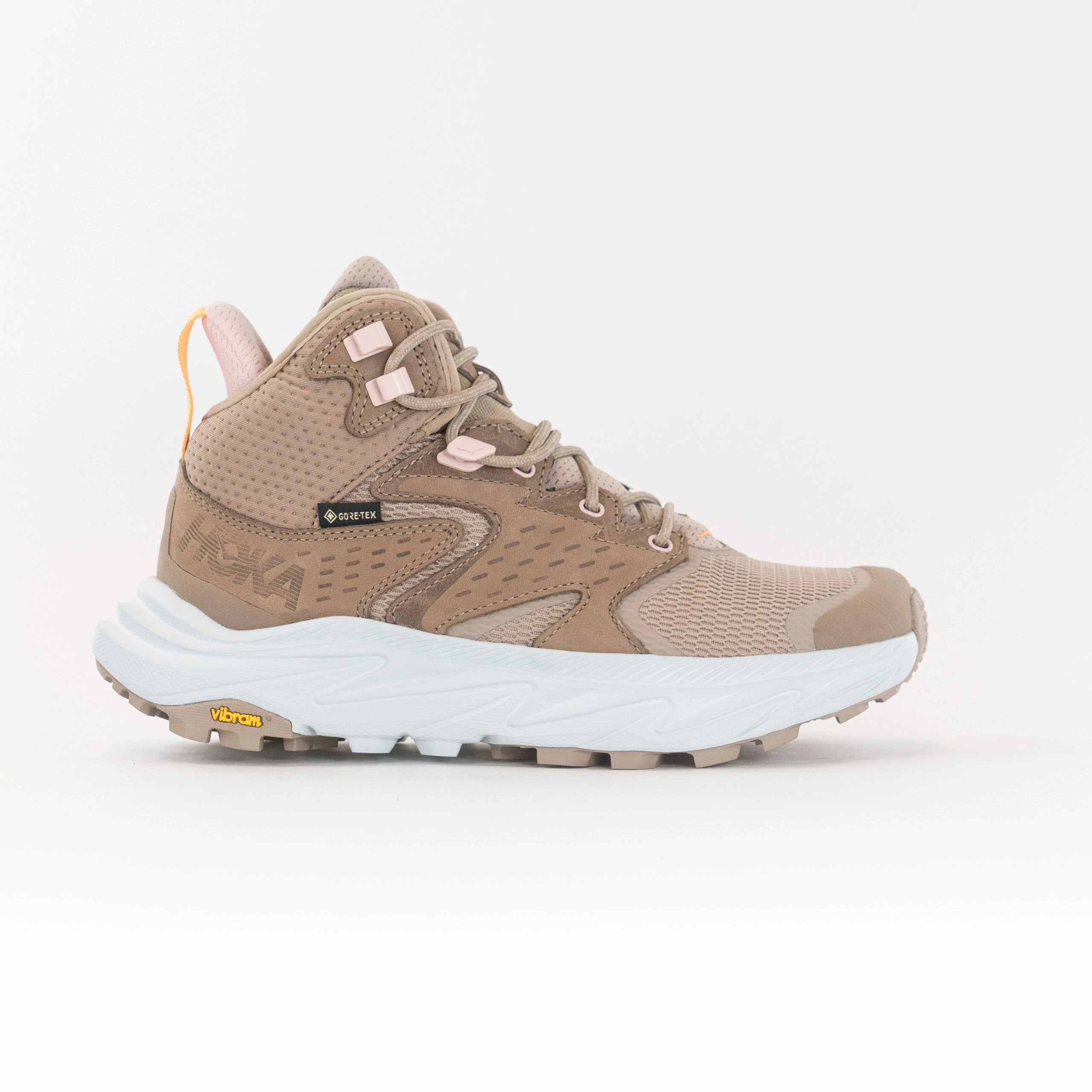 Hoka Anacapa 2 Mid GTX (Women's) - Dune/Ice Flow Grippy Outsole Work Commute Anti Odor Backcountry Camper