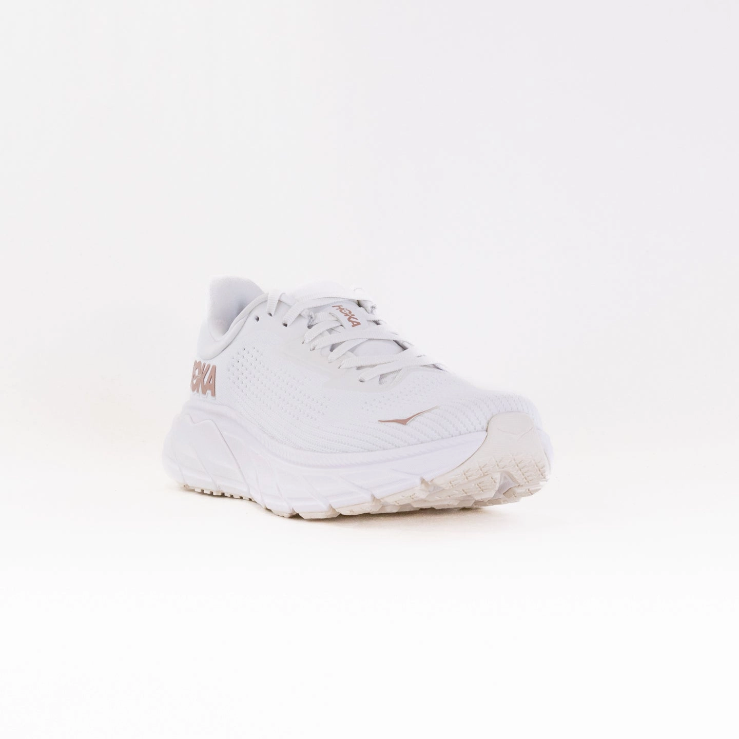 Sturdy Hoka Arahi 7 Wide (Women's) - Blanc De Bland/Rose