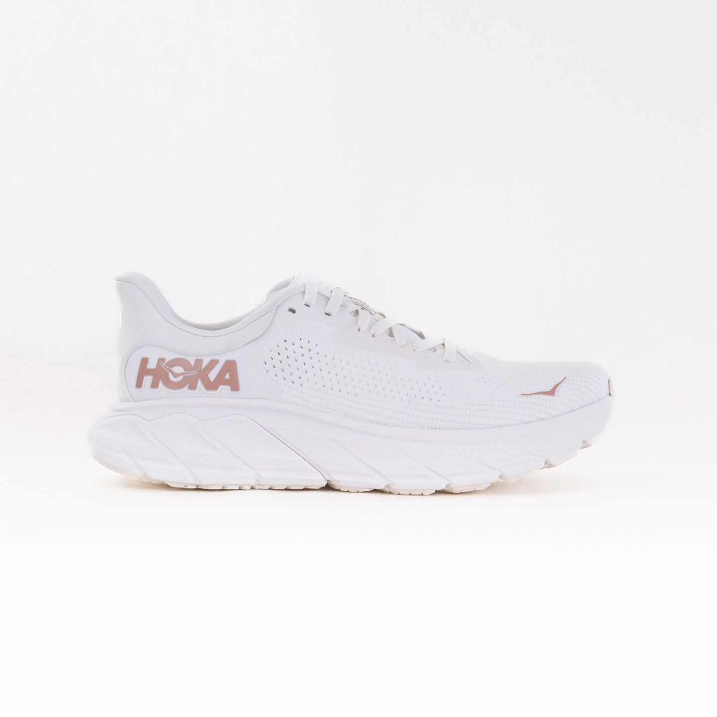 Hoka Arahi 7 Wide (Women's) - Blanc De Bland/Rose High Rebound Foam Core Cross training compatible