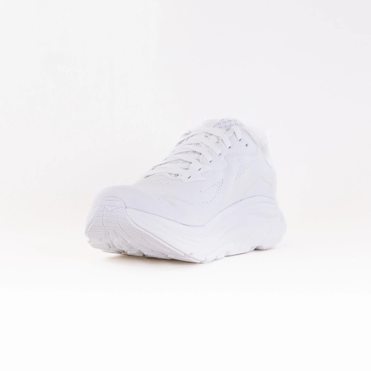 Hoka Clifton 10 Extra Wide (Women's) - White/White endurance shoes