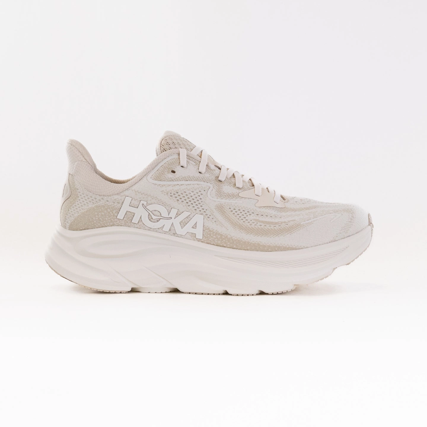 Breathable Knit Upper Superior Cushioning Hoka Clifton 10 (Men's) - Oatmeal/Oat Milk